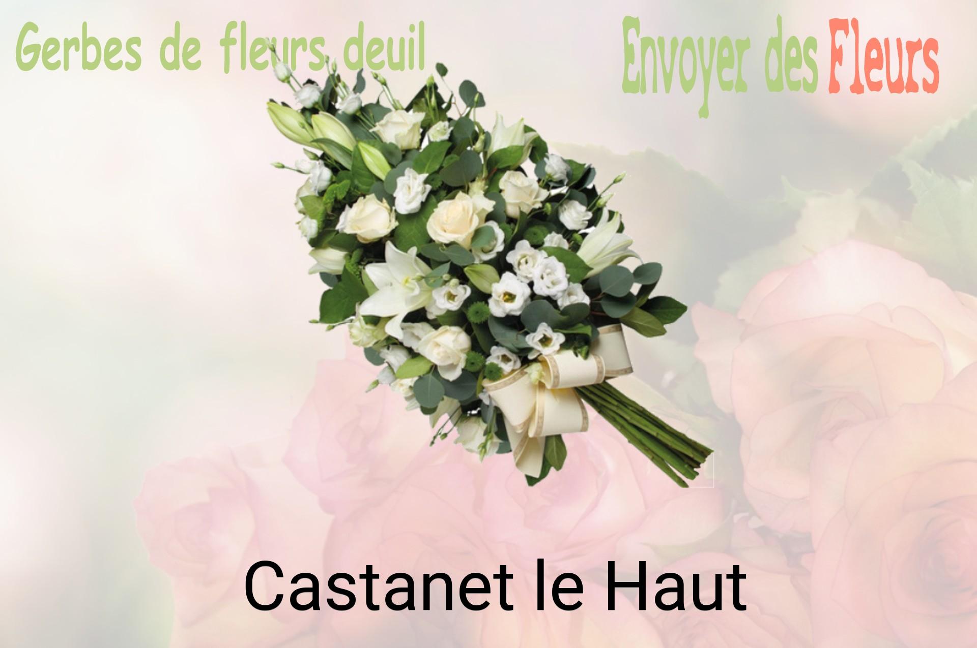 Gerbe de fleurs de deuil livrée à Castanet-le-Haut